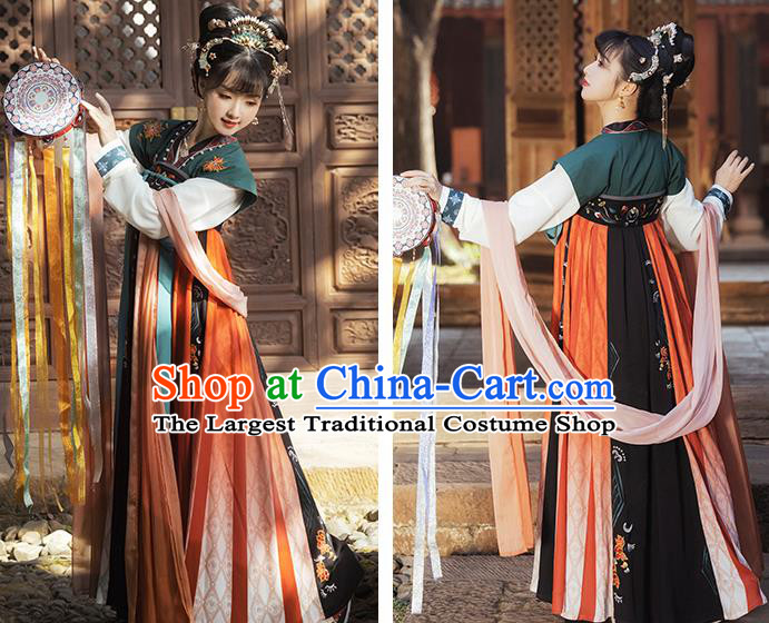 China Tang Dynasty Royal Princess Historical Clothing Ancient Palace Lady Dance Hanfu Dress Garments Complete Set