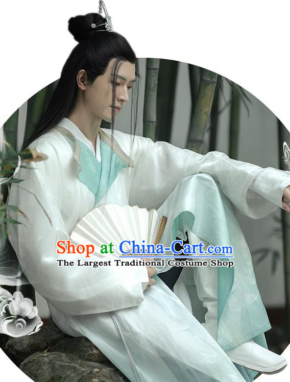 China Tang Dynasty Scholar Historical Clothing Ancient Young Male Prince Hanfu Robe Garment