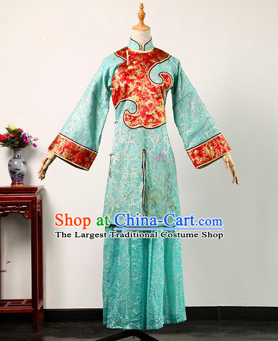 China Ancient Noble Rani Green Blouse and Skirt Qing Dynasty Garments Traditional Drama Treading On Thin Ice Ranee Clothing
