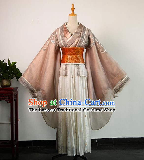 China Ancient Empress Hanfu Dress Qin Dynasty Court Woman Garments Traditional Drama Queen Clothing