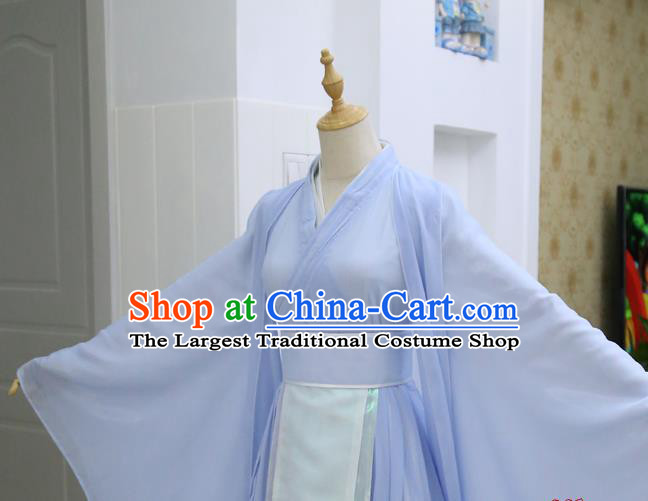 China Han Dynasty Princess Garments Traditional Cosplay Drama The honey sank like frost Clothing Ancient Fairy Jin Mi Blue Hanfu Dress