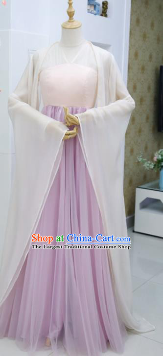 China Ancient Fox Fairy Pink Hanfu Dress Cosplay Heavenly Palace Lady Garments Traditional Drama Eternal Love Bai Fengjiu Clothing