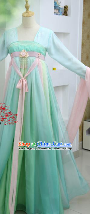 China Ancient Fairy Green Hanfu Dress Cosplay Tang Dynasty Young Swordswoman Garments Traditional Drama Love and Redemption Chu Xuanji Clothing