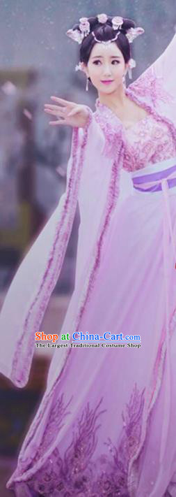 China Ancient Court Beauty Violet Hanfu Dress Cosplay Southern and Northern Dynasties Noble Lady Garments Traditional Drama Princess Weiyoung Li Changru Clothing