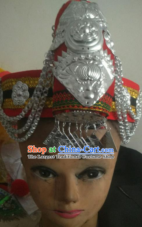 Chinese She Minority Stage Performance Hair Accessories Ethnic Nationality Folk Dance Headpiece