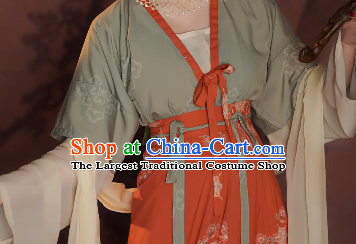 China Traditional Tang Dynasty Palace Lady Historical Clothing Ancient Court Beauty Hanfu Dress Garments for Women