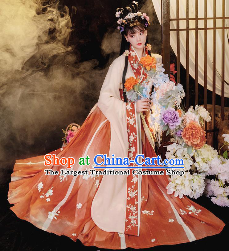 China Ancient Royal Princess Dress Traditional Hanfu Garments Jin Dynasty Noble Infanta Historical Clothing