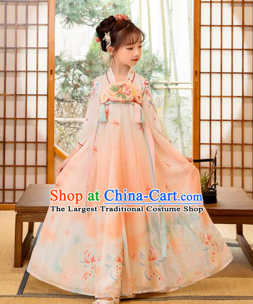 Chinese Girl Princess Garments Children Classical Dance Performance Clothing Traditional Hanfu Dress