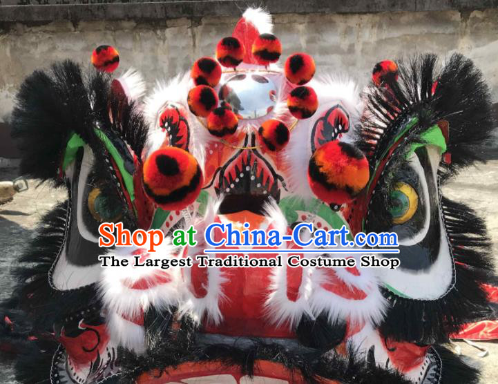 World Lion Dance Competition Black Lion Head Dragon Dancing Costumes Complete Set for Adult