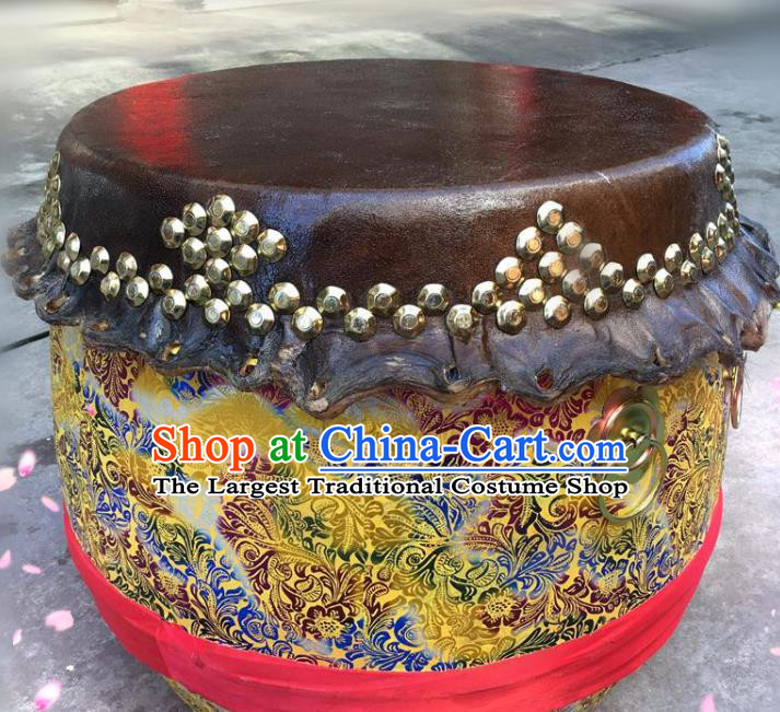 Handmade Chinese Traditional Lion Dance Drum Folk Dance Stage Property New Year Cowhide Drum