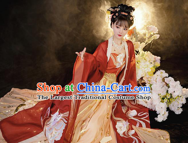 China Ancient Court Beauty Hanfu Dress Traditional Wedding Garments Tang Dynasty Princess Historical Clothing