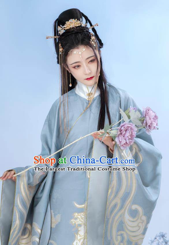 China Traditional Ming Dynasty Imperial Consort Historical Clothing Ancient Noble Woman Hanfu Dress Garments Complete Set