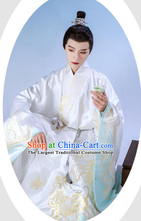 China Traditional Historical Garments Ancient Crown Prince Hanfu Robe Ming Dynasty Royal Emperor Clothing