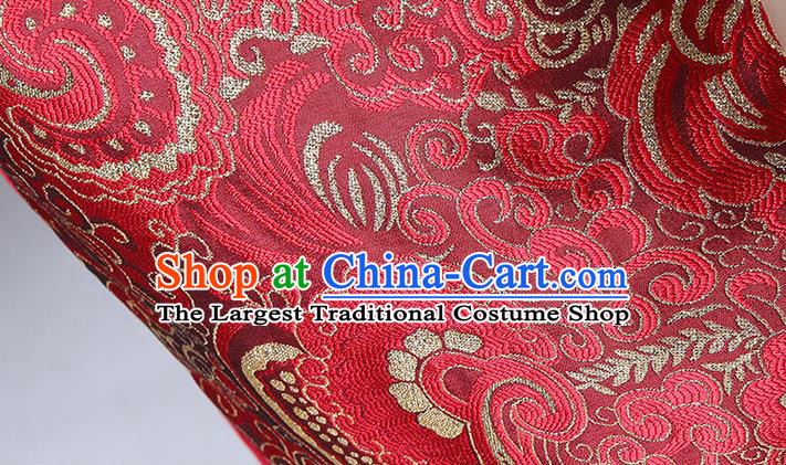 China Children Classical Dance Qipao Dress Compere Trailing Red Dress Girl Catwalks Clothing Stage Performance Garment Costume