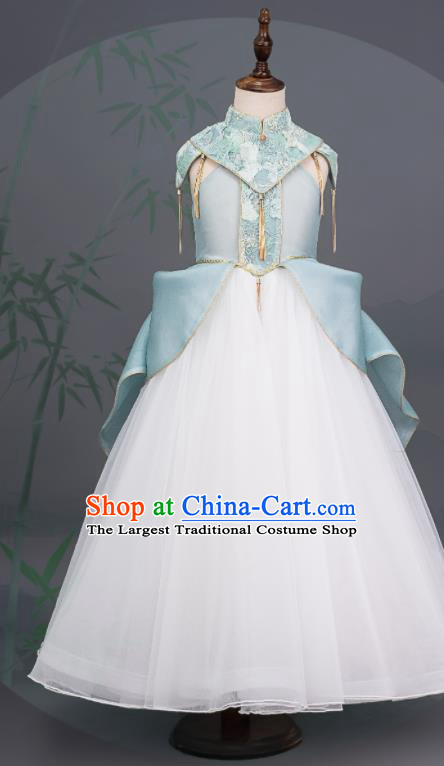 Custom Girl Catwalks Fashion Children Piano Performance Full Dress Chorus Clothing Kid Stage Show Dress