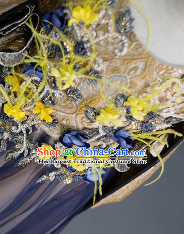 Custom Girl Full Dress Baroque Princess Formal Clothing Kid Compere Dress Children Piano Recital Garment