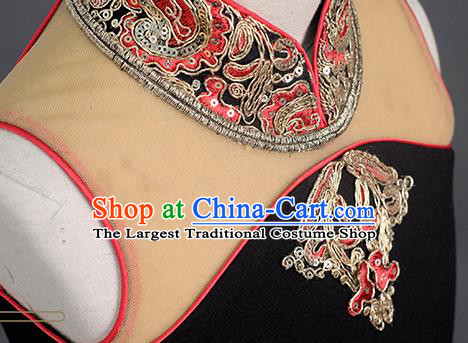 China Girl Red Veil Fishtail Dress Stage Performance Clothing Classical Dance Garment Costume Children Catwalks Fashion