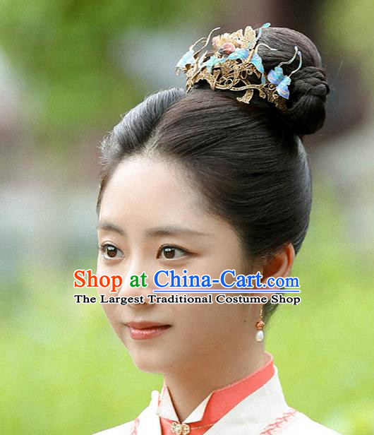 China Ancient Noble Woman Wigs Traditional Drama The Sword and the Brocade Hanfu Hairpieces Ming Dynasty Marquise Wig Chignon
