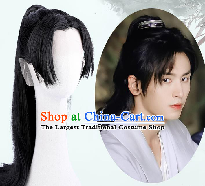 Handmade Chinese Song Dynasty Swordsman Wigs Ancient Young Knight Headwear Drama Word of Honor Wen Kexing Wig Chignon