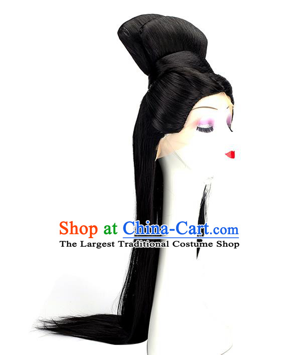 China Ancient Court Beauty Wigs Traditional Hanfu Chignon Hairpieces Song Dynasty Young Woman Wig Sheath