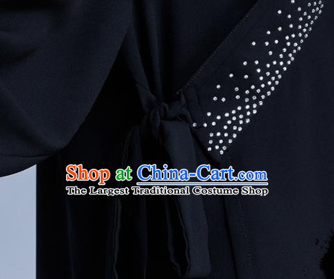 Professional Chinese Martial Arts Wushu Black Outfits Tai Chi Performance Costumes Kung Fu Competition Uniforms Tai Ji Clothing