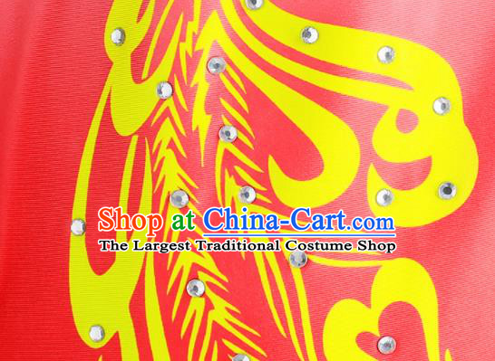 Chinese Tai Chi Training Gradient Red Uniforms Wushu Competition Printing Phoenix Outfits Martial Arts Clothing Kung Fu Costumes