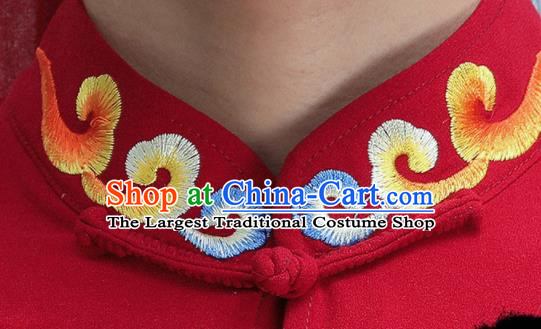 Chinese Tai Ji Competition Costumes Tai Chi Training Uniforms Kung Fu Red Outfits Martial Arts Embroidered Dragon Clothing