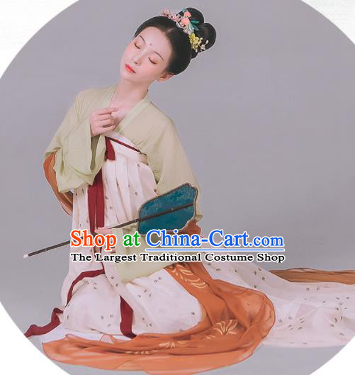 China Ancient Tang Dynasty Palace Lady Historical Garment Costumes Traditional Court Princess Hanfu Dress Clothing