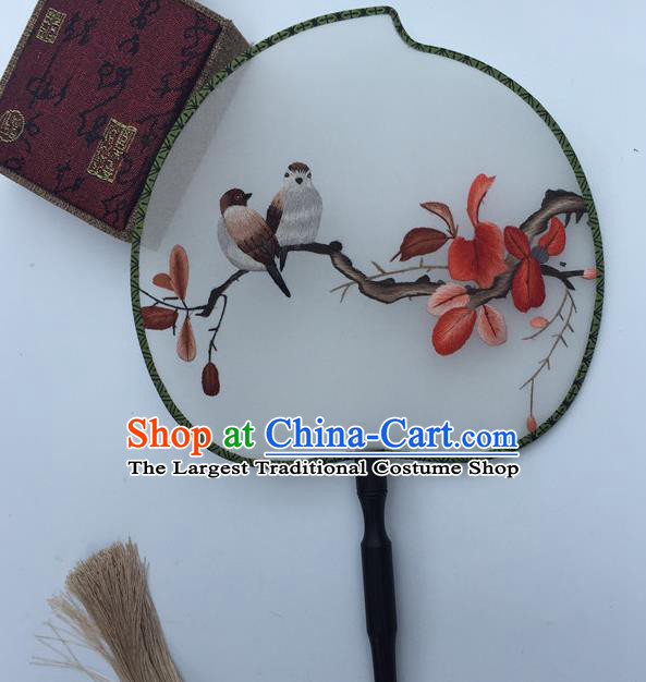 China Handmade Silk Peach Shape Fan Traditional Cheongsam Palace Fan Classical Dance Fans Suzhou Embroidery Double Side Fan