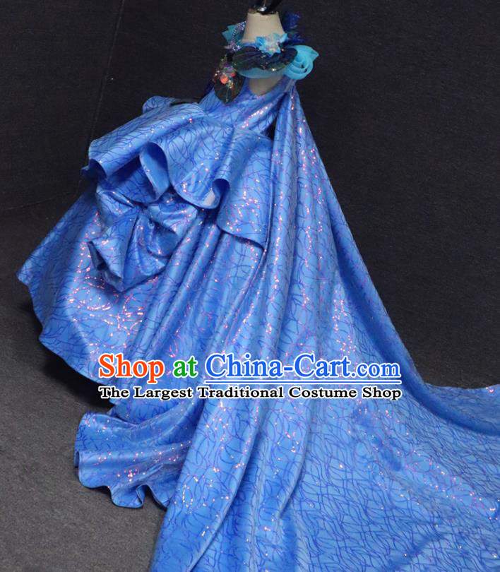 Top Christmas Performance Formal Evening Wear Children Day Clothing Girl Stage Show Garment Catwalks Princess Trailing Dress