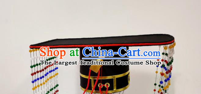 Handmade Chinese Ming Dynasty Emperor Hair Crown Ancient Monarch Headwear Drama Traditional Hanfu Tassel Hat