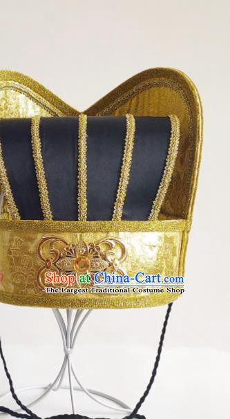 Handmade Chinese Zhou Dynasty  Scholar Hair Crown Ancient Official Headwear Drama Traditional Hanfu Wedding Hat