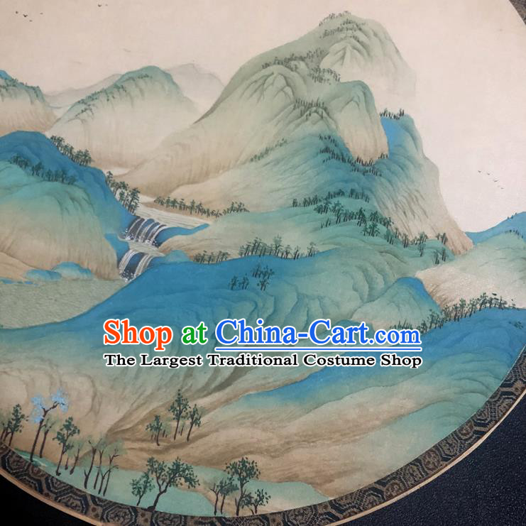 China Traditional Ming Dynasty Silk Fan Vintage Palace Fan Handmade Painting Landscape Fan Ancient Hanfu Circular Fans