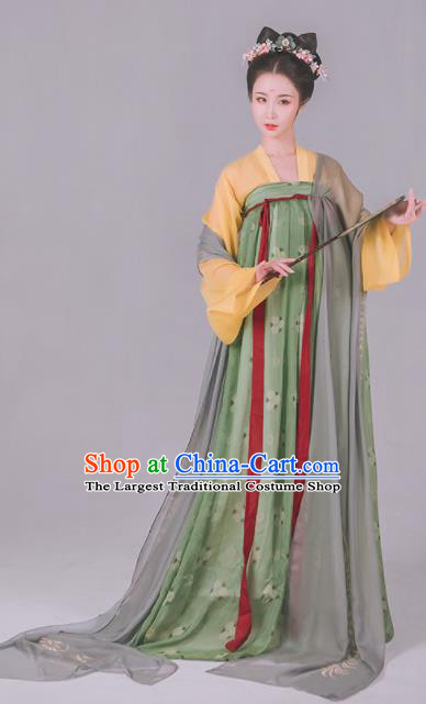 China Tang Dynasty Young Beauty Hanfu Dress Ancient Court Lady Historical Garment Clothing Traditional Hanfu Apparels