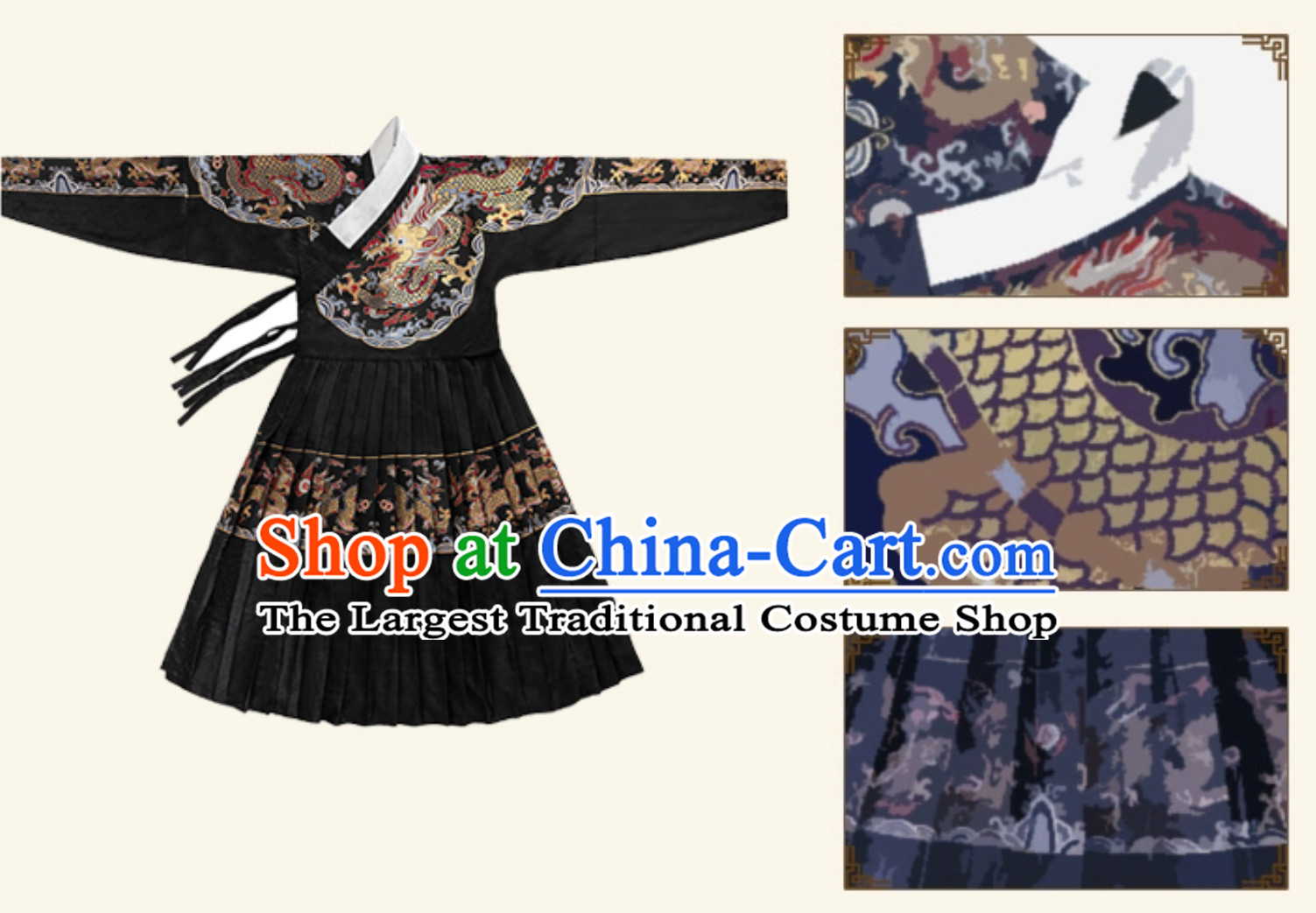Ming Dynasty Male Dragon Robe Imperial Bodyguard Fly Fish Cloths for Men