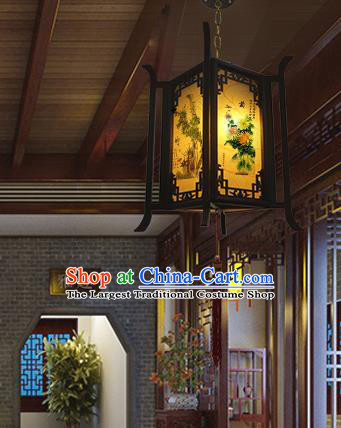 China Traditional Light Lamp Festival Hanging Lantern Classical Wood Carving Lanterns Handmade Square Palace Lantern