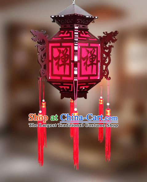 China Classical Wood Lanterns Handmade Vintage Palace Lantern Traditional Temple Light Lamp Hanging Lantern