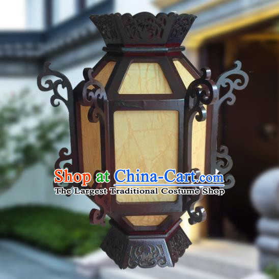 China Classical Hexagon Lanterns Vintage Palace Lantern Traditional Light Lamp Handmade Wood Hanging Lantern
