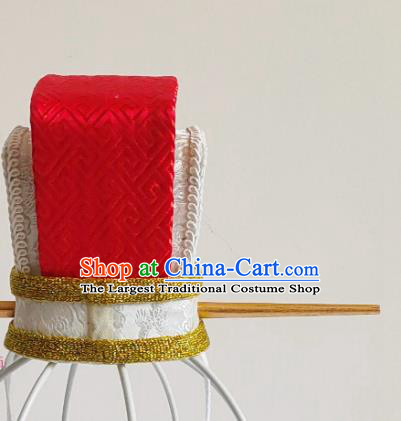 Handmade Chinese Ming Dynasty Taoist Hair Crown Ancient Prince Headwear Drama Traditional Hanfu Golden Hairpin Headpieces