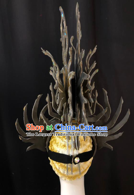 Professional Easter Hair Decorations Stage Performance Golden Hat Halloween Rome King Headdress Cosplay Warrior Headwear