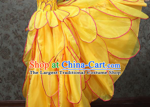 Professional Spring Festival Gala Opening Dance Yellow Dress Modern Dance Clothing Spanish Dance Garment Costume