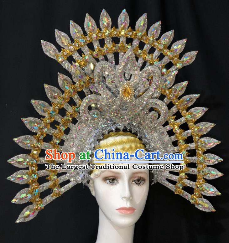 Handmade Easter Hair Accessories Halloween Cosplay Giant Hat Brazil Carnival Deluxe Headdress Samba Dance Royal Crown
