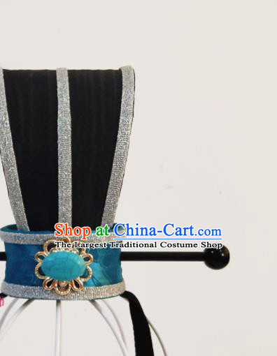 Handmade Chinese Tang Dynasty Prince Blue Hair Crown Ancient Scholar Headwear Drama Traditional Hanfu Hairpin Headpieces