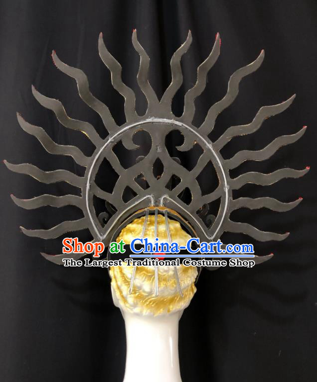 Handmade Samba Dance Deluxe Hair Accessories Easter Parade Headpiece Halloween Cosplay Giant Royal Crown Brazil Carnival Headdress