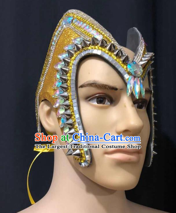 Professional Rome Knight Headwear Halloween Cosplay Warrior Helmet Easter Hair Decorations Stage Performance Rivet Hat