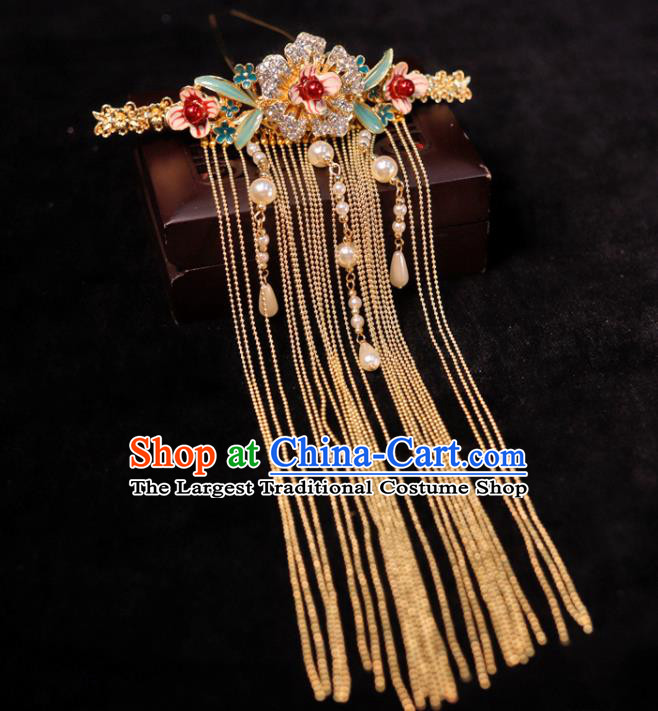 Chinese Handmade Wedding Headdress Ancient Bride Hair Crown Classical Wedding Hair Accessories Xiuhe Suits Phoenix Coronet