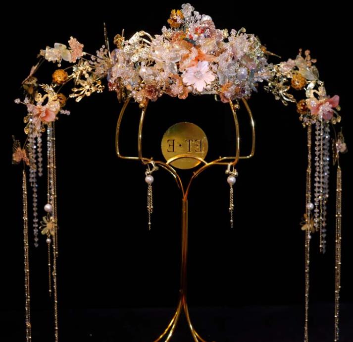 Chinese Classical Tassel Phoenix Coronet XiuHe Headpieces Handmade Wedding Hair Accessories Ancient Bride Flowers Hair Crown