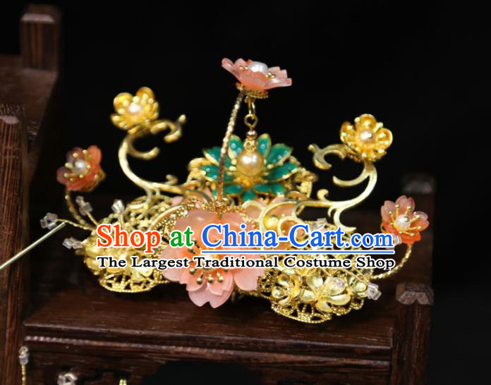 Chinese Traditional XiuHe Hair Accessories Ancient Bride Enamel Hair Combs Classical Tassel Hairpins Handmade Wedding Headdress