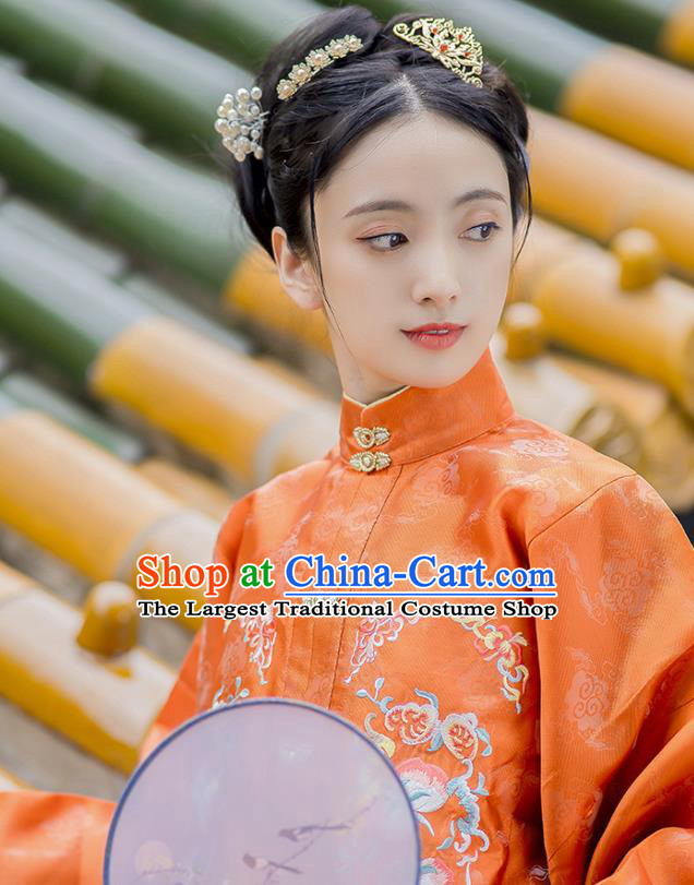 China Ancient Patrician Lady Hanfu Dress Ming Dynasty Princess Embroidered Costumes Traditional Female Historical Clothing