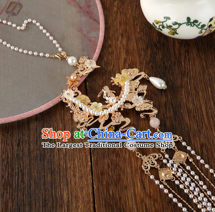 Chinese Classical Waist Accessories Ming Dynasty Princess Jewelry Handmade Wedding Golden Dragon Belt Pendant